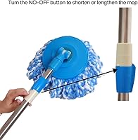Vista 3 de Mango de repuesto de trapeador giratorio giratorio de 360 grados, mango de repuesto telescópico para herramientas de limpieza, versión gruesa