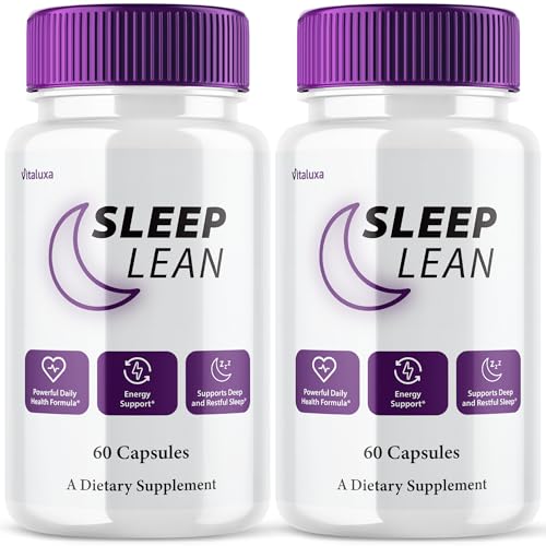 (2 Pack) Sleep Lean Pills Official Sleep Lean Dietary Supplement Capsules Nighttime PM Support Aid SleepLean Supps All Natural Max Strength Premium Over Night Calming Relaxation Formula (120 Ct)
