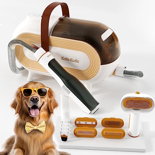 GM5SMART 4X Noise Reduction Pet Grooming Vacuum, 32 Tooth Titanium Tip Pet Grooming Clippers, 12000Pa Powerful Suction, Large Visualization Dust Cup, 8-in-1 Pet Kit for Pet Hair Removal(Gold) GM5SMART 4X Noise Reduction Pet Grooming Vacuum, 32 Tooth Titanium Tip Pet Grooming Clippers, 12000Pa Powerful Suction, Large Visualization Dust Cup, 8-in-1 Pet Kit for Pet Hair Removal(Gold)