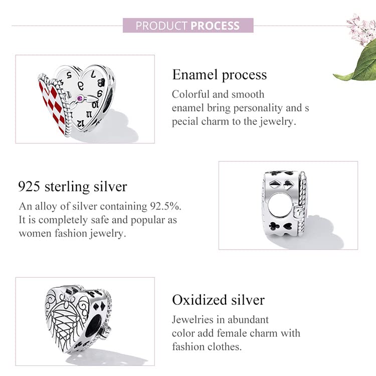Abalorios para pulsera con corazón rojo de plata, el regalo romántico ideal 6