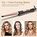 MCODON Tapered Curling Wand 1/2-Inch to 1-Inch Tourmaline Ceramic Barrel Professional Wand Curling Iron for Short Medium Long Hair Two Temperature Settings Dual Voltage Auto Shut-Off