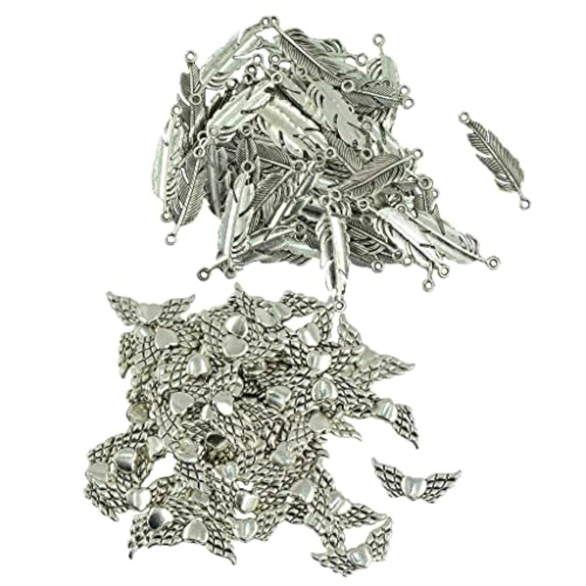 150 Pieces Tibetan Silver Angel Wing Spacer Beads