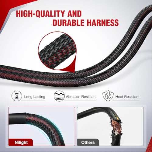 Image of Nilight Wiring Harness Kit Nylon 16 AWG 1 Lead 12V Motorcycle Handlebar Switch On Off Power Relay Blade Fuse for LED Light Bar Off Road Lights on Motorcycles Bicycles ATV UTV