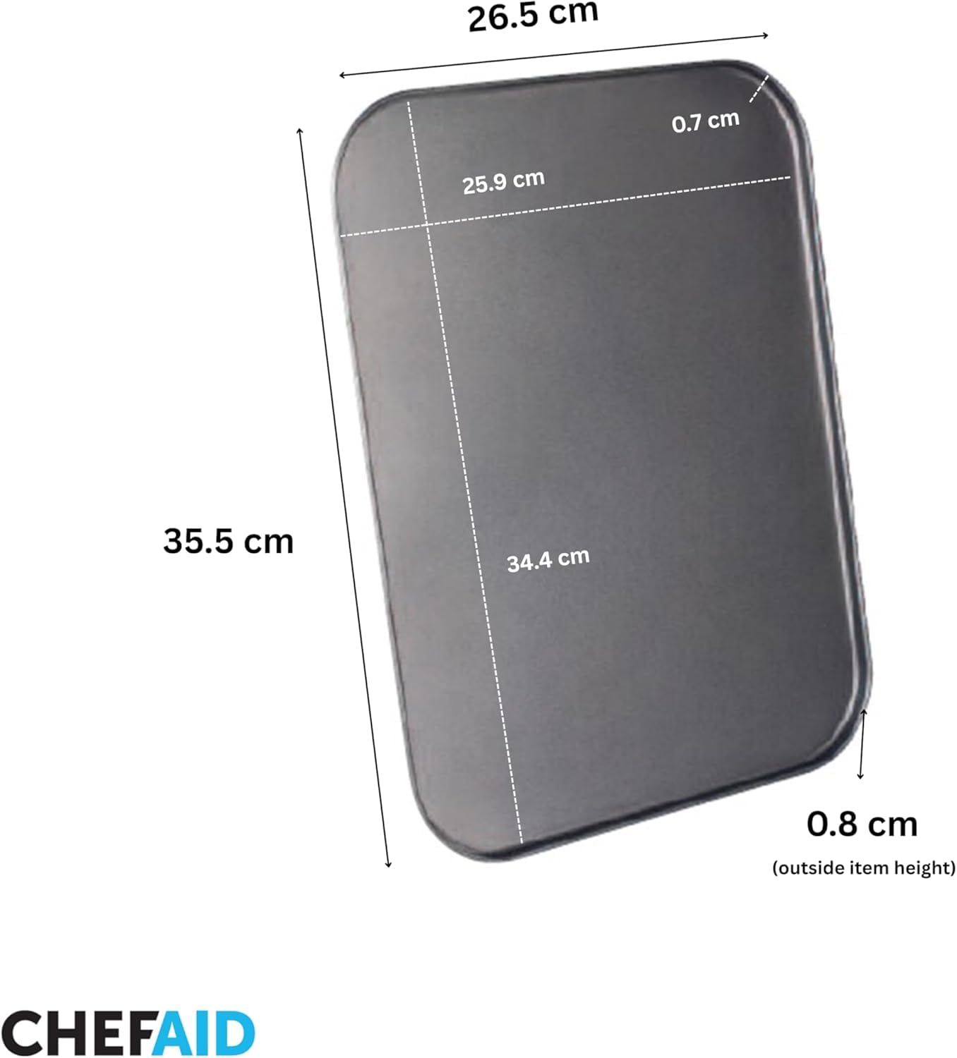 Chef Aid Plaque de Cuisson Antiadhésive 35,5 x 26 cm Métal pour Biscuits Pâtisserie Compatible Four Empilable Lave-vaisselle