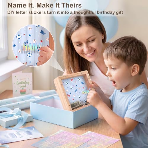 Image of ICOSY Piggy Bank for Kids, Wooden Framed Coin Bank