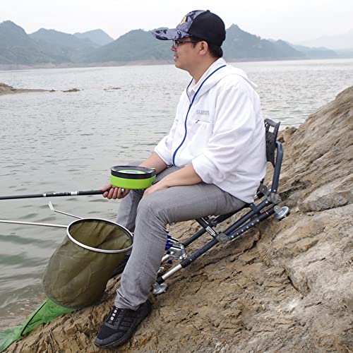 Zjiex Outdoor Camping Chair All Terrain Fishing Chair Folding Directors Chair Portable Beach Chair Ultralight Collapsible Adjustable Height (Size : Folding Chair+Package 9) #TOP1