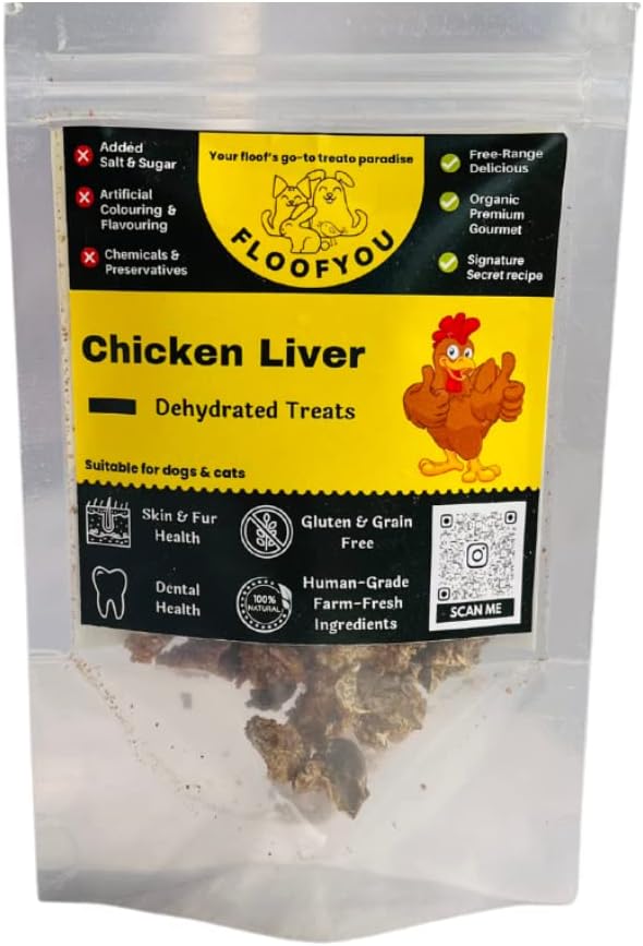 FloofYou Chicken Liver Mini Bites Jerky for Training Natural Healthy Dog Treat