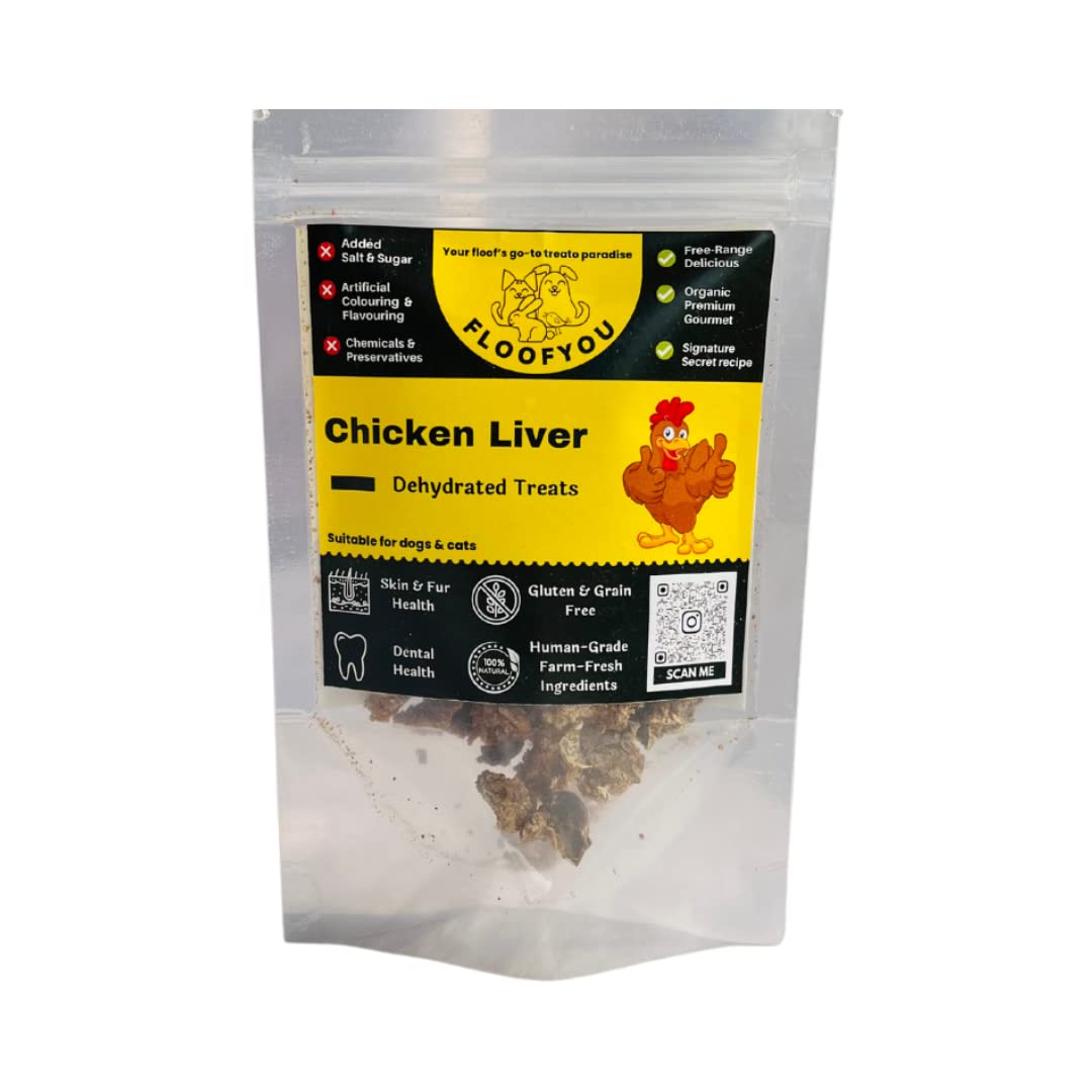 FloofYou Chicken Liver Mini Bites Jerky for Training Natural Healthy Dog Treat