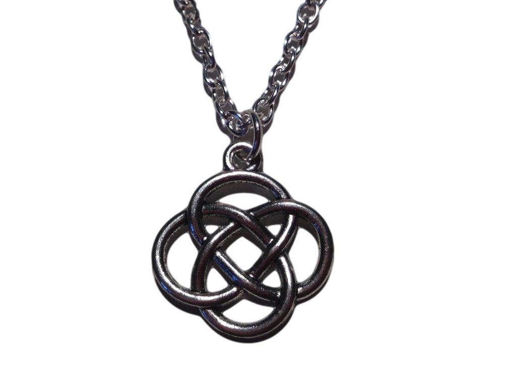 Lovely Celtic Knot Necklace in Antique Silver Toned Overlay