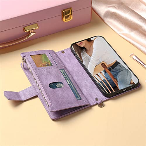 Étui de téléphone Redmi Note 10 portefeuille cuir violet à rabat - 6