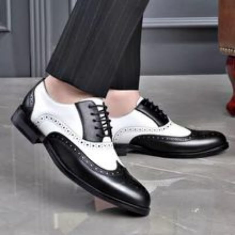 Herren Anzugschuhe Schnürhalbschuhe Klassischer Business Derby Oxford Hochzeit Schuhe Schnürschuh Klassischer Brogue-Stil Lederschuhe