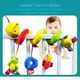 zhongdada Spiral Pram Toys for Babies -Plush Hanging Baby Rattle Sensory Toys for Crib Mobile Bassinet for 0 3 6 9 12 Boys Girls 100g - Image 6