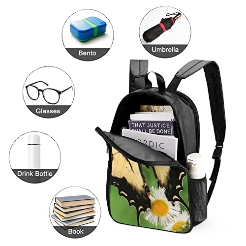 Mochila escolar unisex impermeable mariposa de moda juvenil 3D de 42cm 3