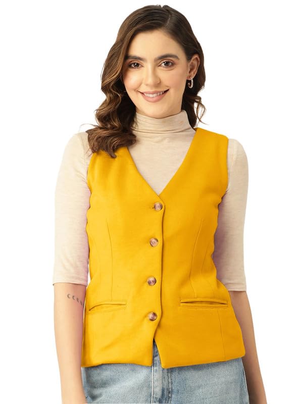brinns Women Solid Sleeveless Tailored Jacket-picture-25