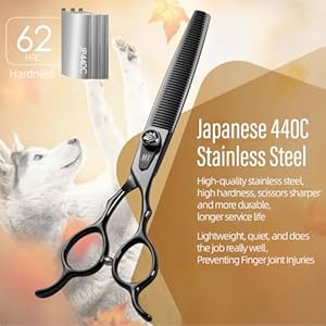 Dog Grooming Scissors 75 inch Bright Black Pet Shears Set Made Of Japanese 440C Advanced Stainless Steel Professional Grooming Scissors for Dogs Cats and Other Pets