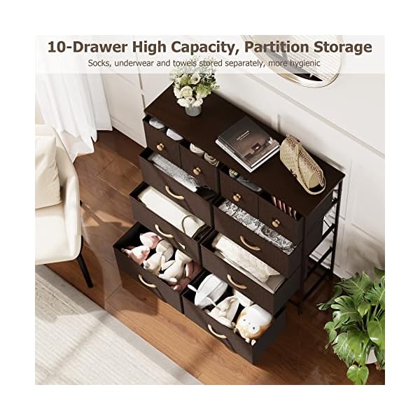 Nicehill Dresser for Bedroom with 10 Drawers, Storage Drawer Organizer
