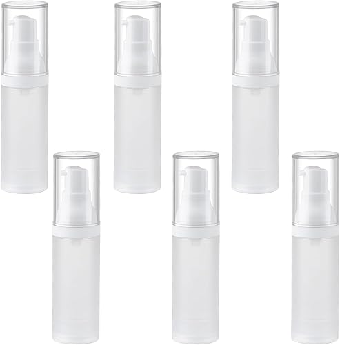6 botellas vacías de espray de niebla fina de 1.0 fl oz1 oz esmeriladas transparentes sin aire, botellas de spray de bomba cosmética recargables de