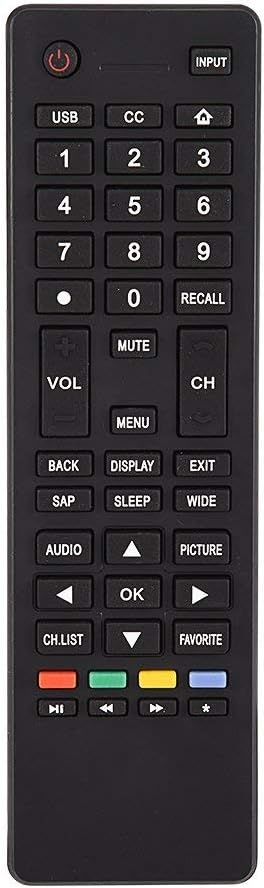 Van onder na onder view of the universal remote control, clearly showing all buttons and their labels.