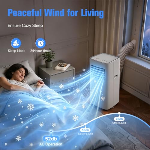 Image of Portable Air Conditioner, 3-in-1 8500 BTU AC Unit with Fan & Dehumidifier - Quiet Cooling for Bedroom, Home Office up to 450 sq.ft, Includes Complete Window Mount Kit