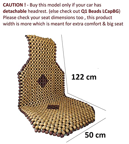 Image of Q1 Beads XLBeG Wooden Beads Seat Cover Cushion for All The Cars, SUV,Office Chair, Home Chair (Universal fit,1 Pack)