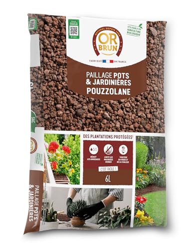 Or Brun Paillage de Pouzzolane - 6L - Protection des Plantes - Pots & Jardinières OBRPPOU6U