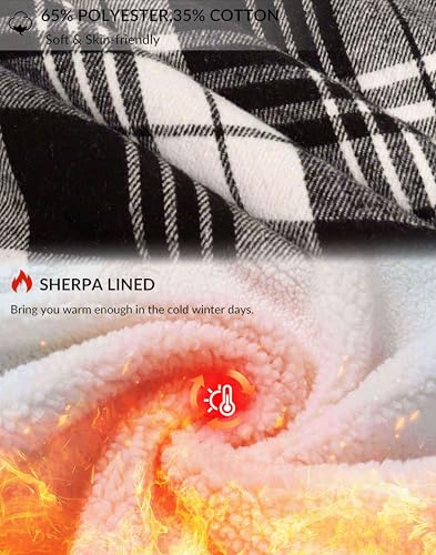 Image of G Gradual Men's Flannel Jacket Fleece Sherpa Lined Hoodies Zip Up Plaid Shirt Warm Winter Jackets for Men with Zipper Pockets