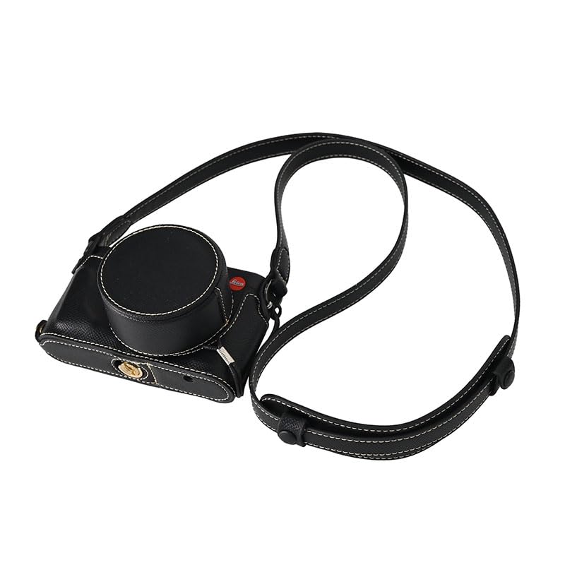Protection Leica D-Lux 8 anti-rayures en cuir avec cache-objectif et courroie de cou