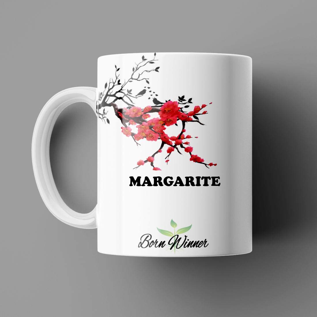 Name Printed Margarite Name Mug for Coffee White Ceramic Mug (350)ml