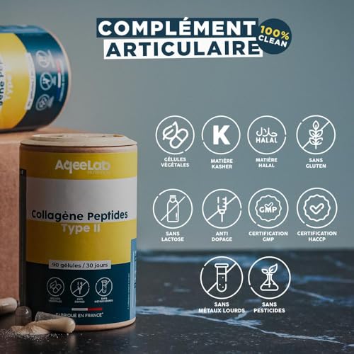 Peptides de collagène Peptan® type 2 – Colartix® • Articulations & Cartilages • Collagène hydrolysé IIm • 90 gélules végétales • 30 jours • Testé en laboratoire • Made in FR • Ecoresponsable • Aqeelab – Image 6