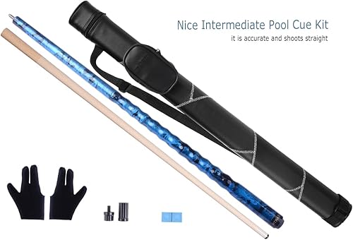 Miniatura 2 de Kit de palo de billar con punta de 13 mm y diseño ergonómico de 58 pulgadas, palo de arce canadiense con estuche duro