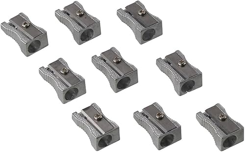 Miniatura 9 de okhobby Paquete de 48 sacapuntas de metal, mini manual plateado con un solo agujero, sacapuntas de aleación de aluminio