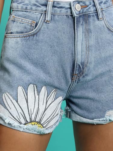 Image of Tokyo Talkies Women's Regular Fit Denim Shorts | Women Casual Shorts