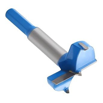 Auniwaig Forstner Drill Bits, 42mm Dia Wood Hole Saw, Auger Opener Cemented Carbide, 80mm Length Woodworking Hinge Hole Drilling Boring Bit Cutter, Hex Shank, Blue, 1 Pcs