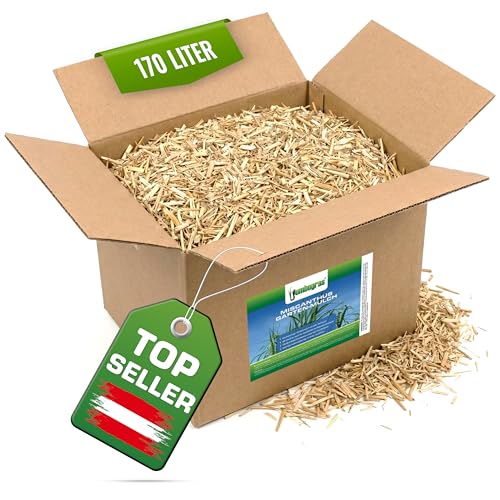 Jumbogras Miscanthus-Mulch 170 L Rindenmulch-Alternative aus Chinagras/Elefantengras Häcksel äußerst pflanzenverträglich geeignet für Gemüse Kräuter & co. Schutz vor Unkraut & Austrocknung