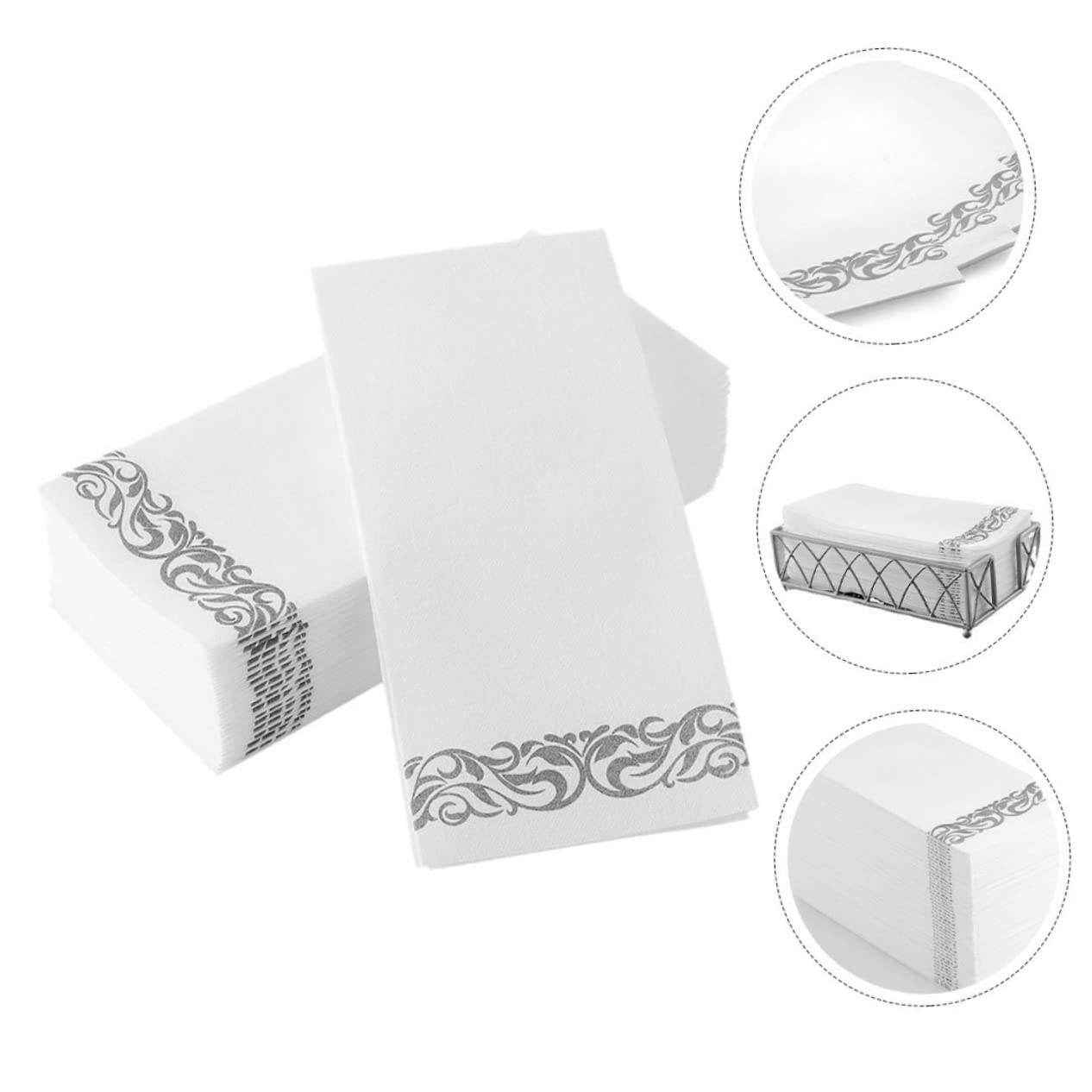 Healeved 50piezas Servilletas Desechables Decorativas Para Fiestas y Bodas Servilletas Alta Absorción Para Uso Casa y Restaurantes Diseño Elegante Para Decoración De Mesas