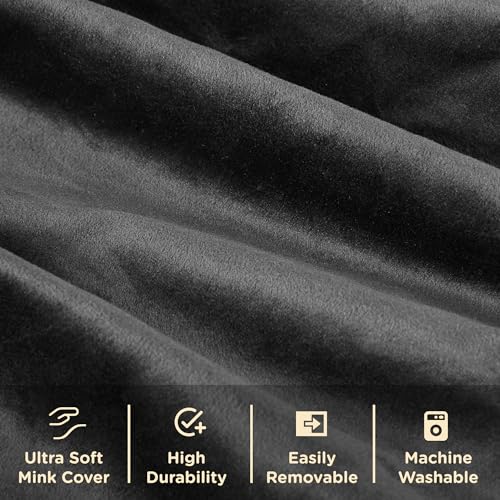 Codi Bean Bag Chair with Filler Included, 4 FT - Comfy Large Beanbag Chairs for Adults, Memory Foam Added - Machine Washable and Soft Mink Bonded Cover - Charcoal Grey, 4ft
