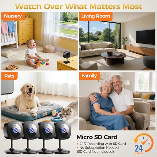 Indoor Security Camera 4-Pack 1080p