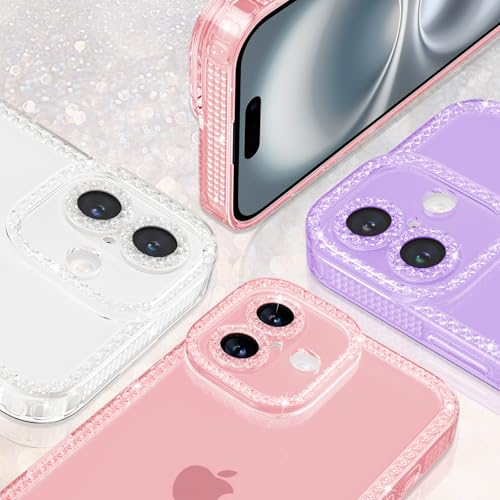 Coque iPhone 16 violette paillettes protection silicone TPU souple