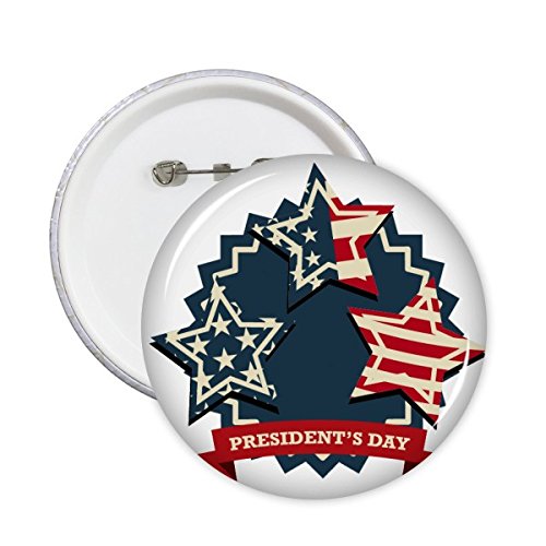 Badge Pin Tour Amérique Président Drapeau Fête Motif Pin 5pcs Bouton broche ronde