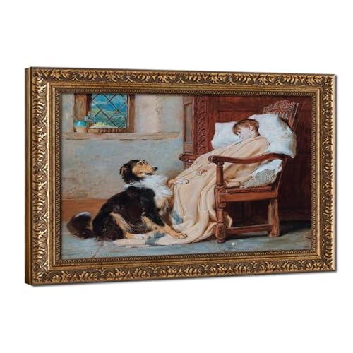 Toile Old Playfellows de Briton Riviere, décoration murale élégante pour sublimer votre bureau