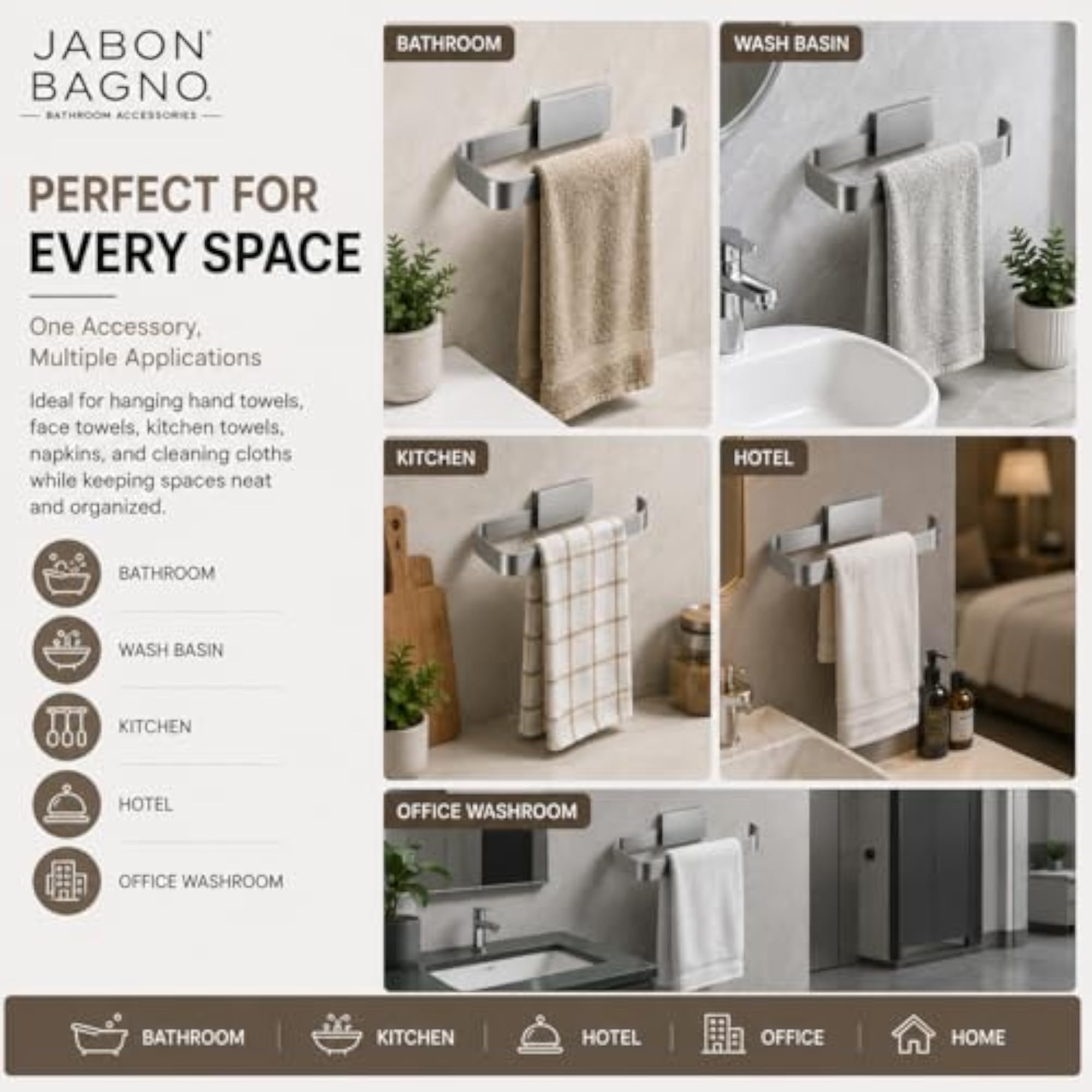 Stainless Steel Towel Ring for Bathroom Wall Mount