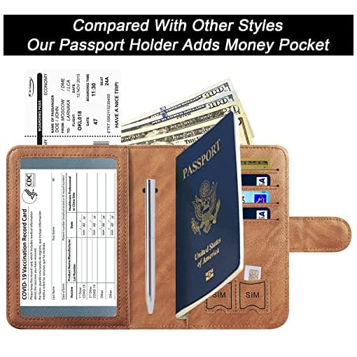 Passport-and-Vaccine-Card-Holder-Combo-Passport-Holder-Cover-Wallet-Case-Leather-Travel-Wallet-Rfid-Blocking-for-Men-Women-2Brown