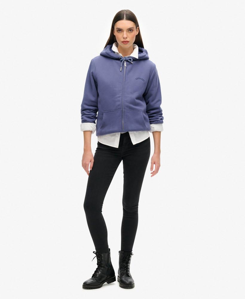 Superdry Sweat à capuche borg doublé avec fermeture éclair pour femme