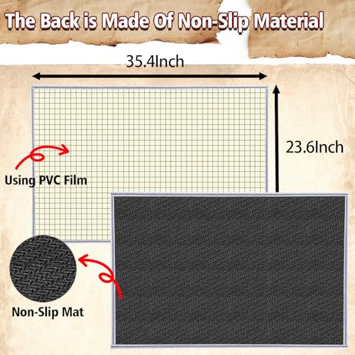 DND Map Large Role-Playing Game Mat, Compatible with Dungeons and Dragons DND, Pathfinder, RPG, 23.6” x 35.4" Battle Mat by YANMEIYA - Image 3