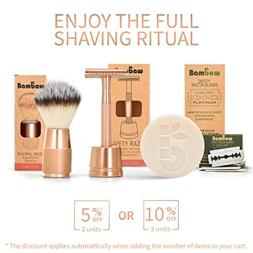 Bambaw Safety Razor For Women, Double Edge Razor With A Blade, Reusable Razor, Plastic Free – Rose Gold #TOP4