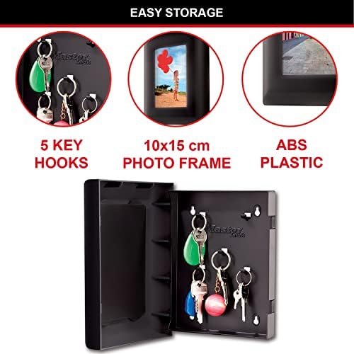 Master Lock Hidden Safe (Picture Frame, 5 Key Hooks), Black, Medium
