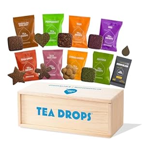Tea Drops Gift Set – 9 Organic Loose Leaf Tea Samplers (Chai, Earl Grey, Citrus, Ginger, Rose, Matcha, Peppermint, Ube, Assam Thai)