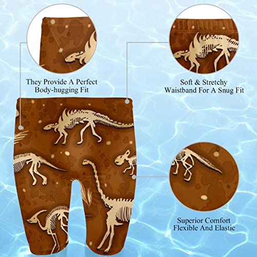 Traje de baño de dinosaurio resistente y largo estilo jammers para natación 2