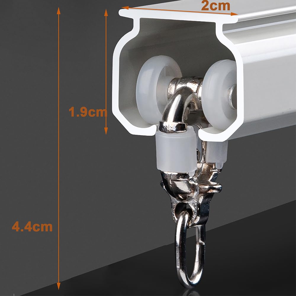 Cette Tringle à Rideaux Robuste de 70 à 700 cm, en Aluminium, à Rail Unique, avec Fixation au Plafond et au Mur, Finition Blanche, 330 cm / 10,8 pi (3 x 110 cm).