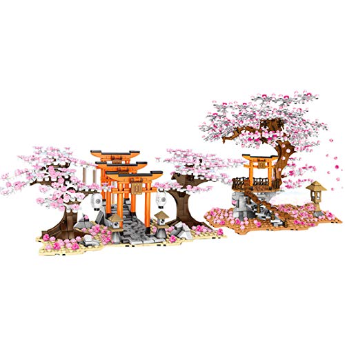 Koyae 1814 Teile Custom Sakura Baum Bausteine Set, DIY Landschaftsmodell Architektur Modell Konstruktionsspielzeug… – Bild 6